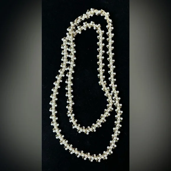 COPY - Beaded gold tone chain strand necklace C147 - Picture 2 of 2